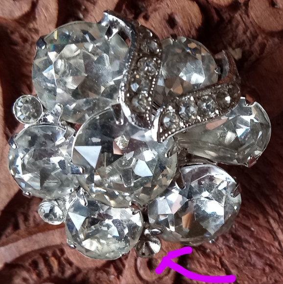 Eisenberg Mid-Century VTG Austrian Crystal Rhinestones Brooch + Earrings Set - Picture 14 of 16